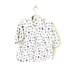 kathryn Vintage Makeup Glam print pajama Top